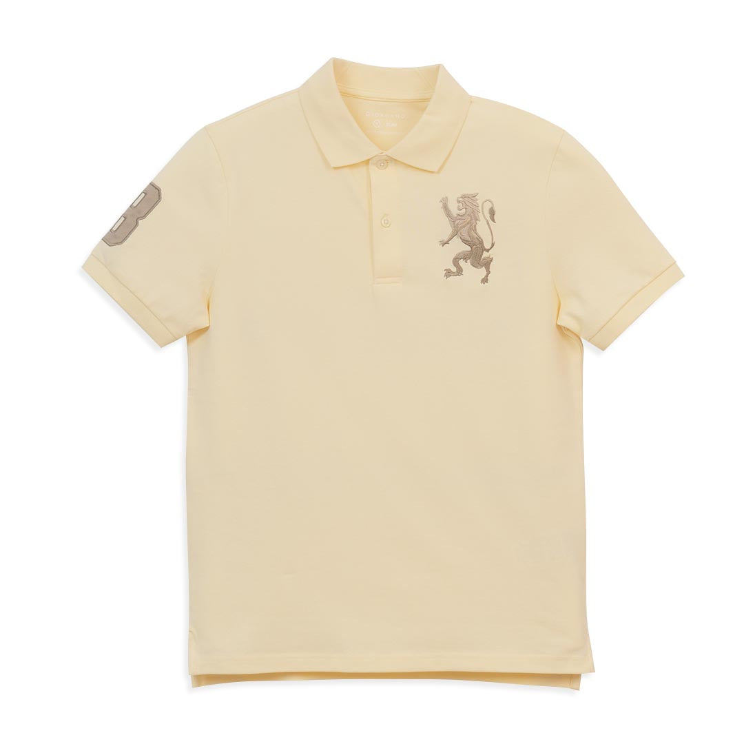 GIORDANO Men's 3D Lion Slim Fit Polo (01016222)