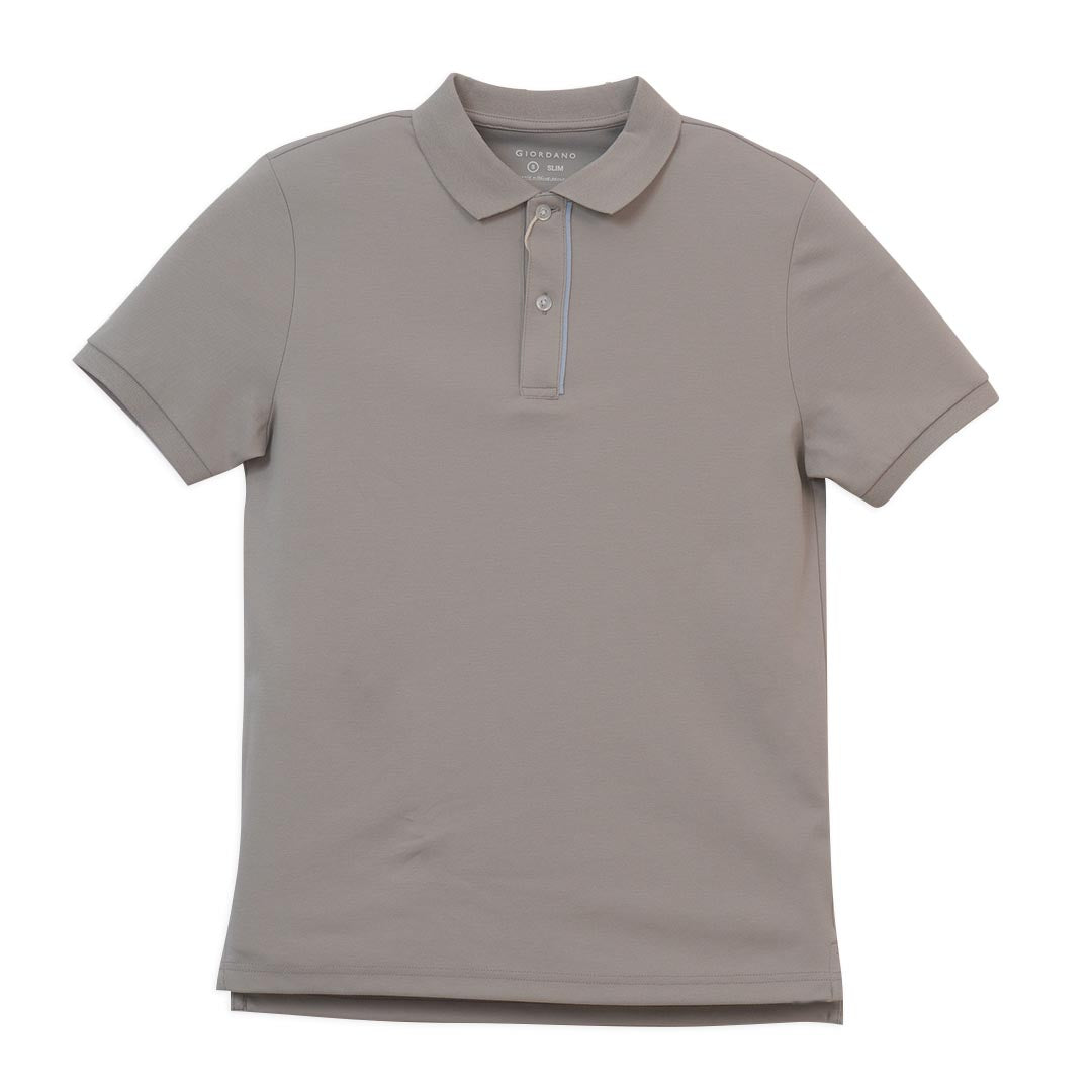 GIORDANO Men's Cotton Nylon Pique Slim Fit Solid Polo (01016275)