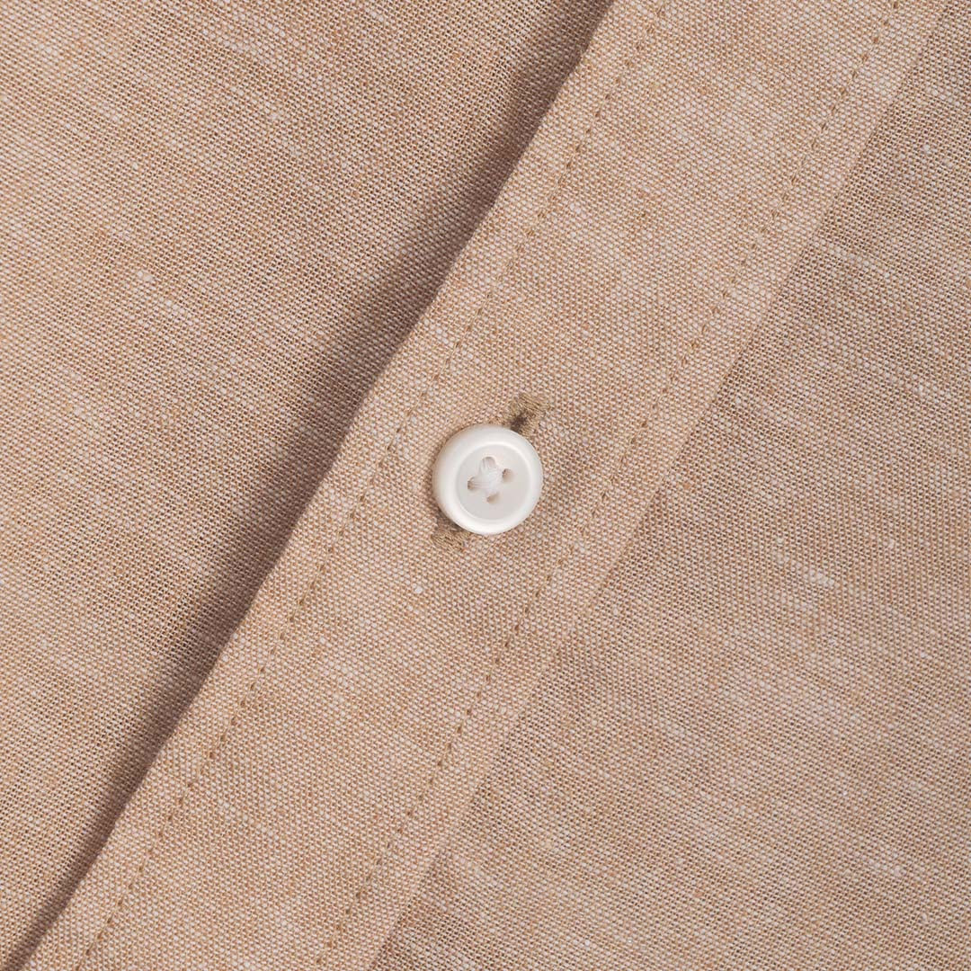 GIORDANO Men's Small Frog Linen Cotton Poplin Short Sleeves Slim Fit Shirt (01046210)