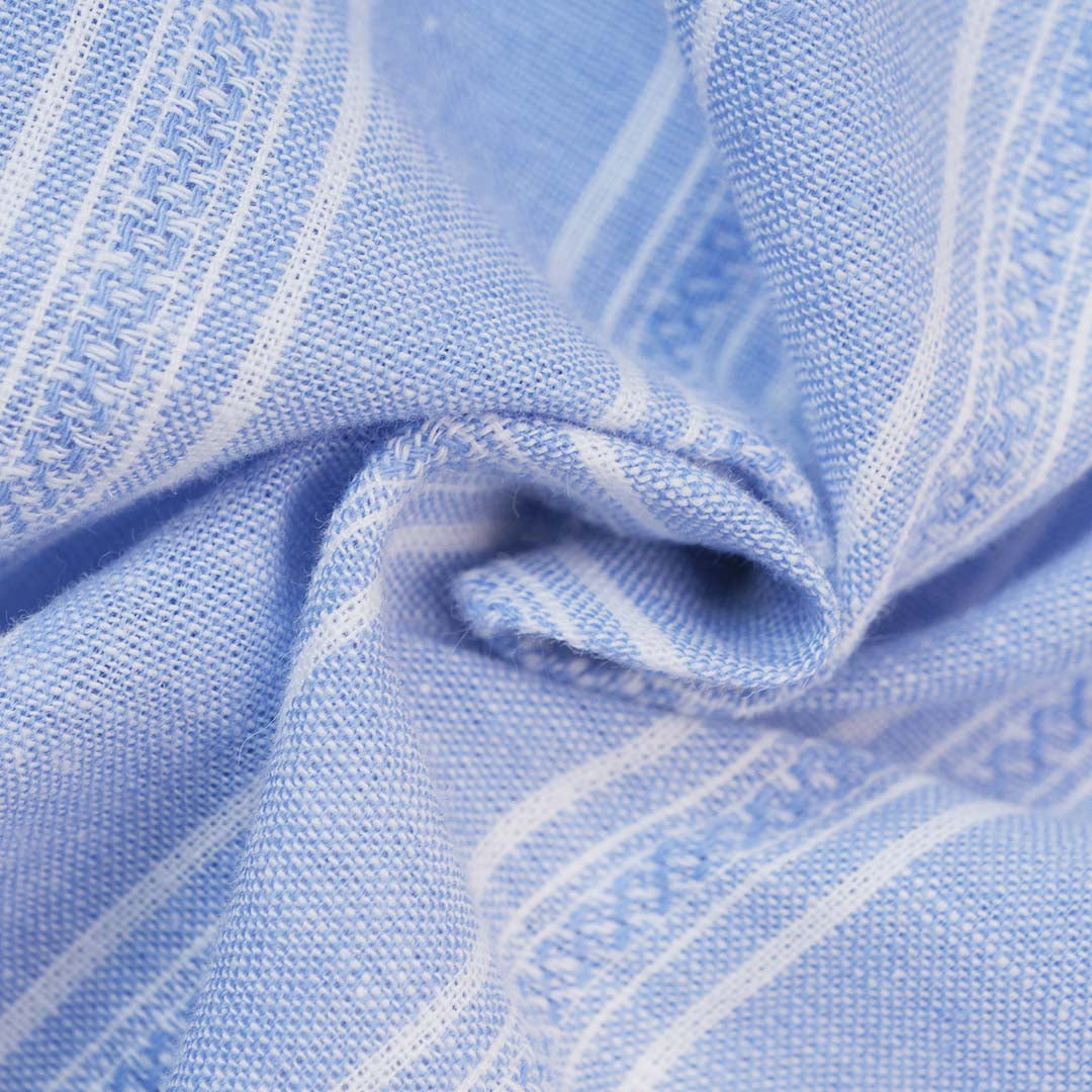 GIORDANO Women's Linen Cotton Dobby Round Neck Short Sleeves Comfort Fit Shirt (05345218)