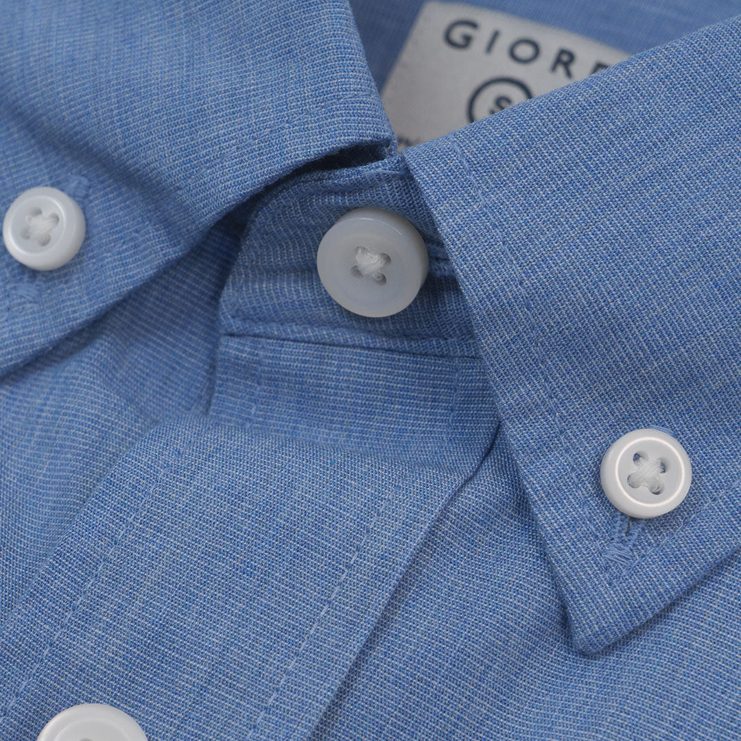 GIORDANO Men's Cotton Poplin Short Sleeves Slim Button Front Shirt (01046243)