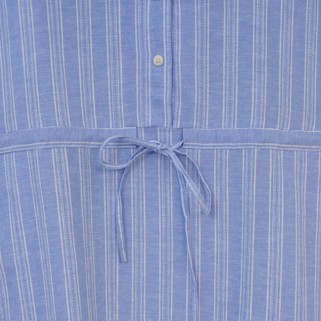 GIORDANO Women's Linen Cotton Dobby Notch Collar Short Sleeves Comfort Fit with Belt Dress (05465243)