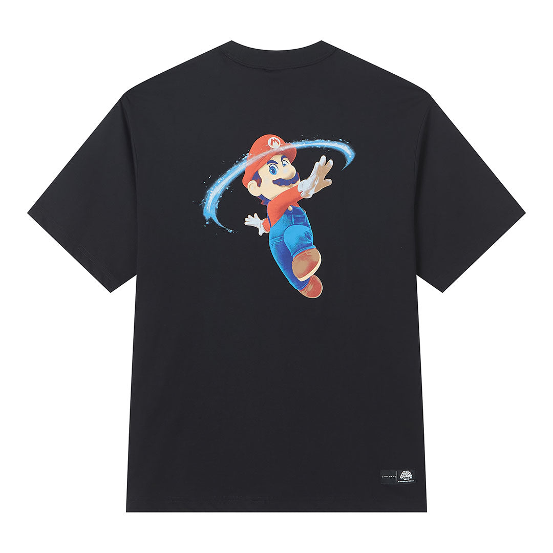 GIORDANO Men's Super Mario Cotton Polyester Crew Neck Short Sleeve Relax Print Tee (01096352)