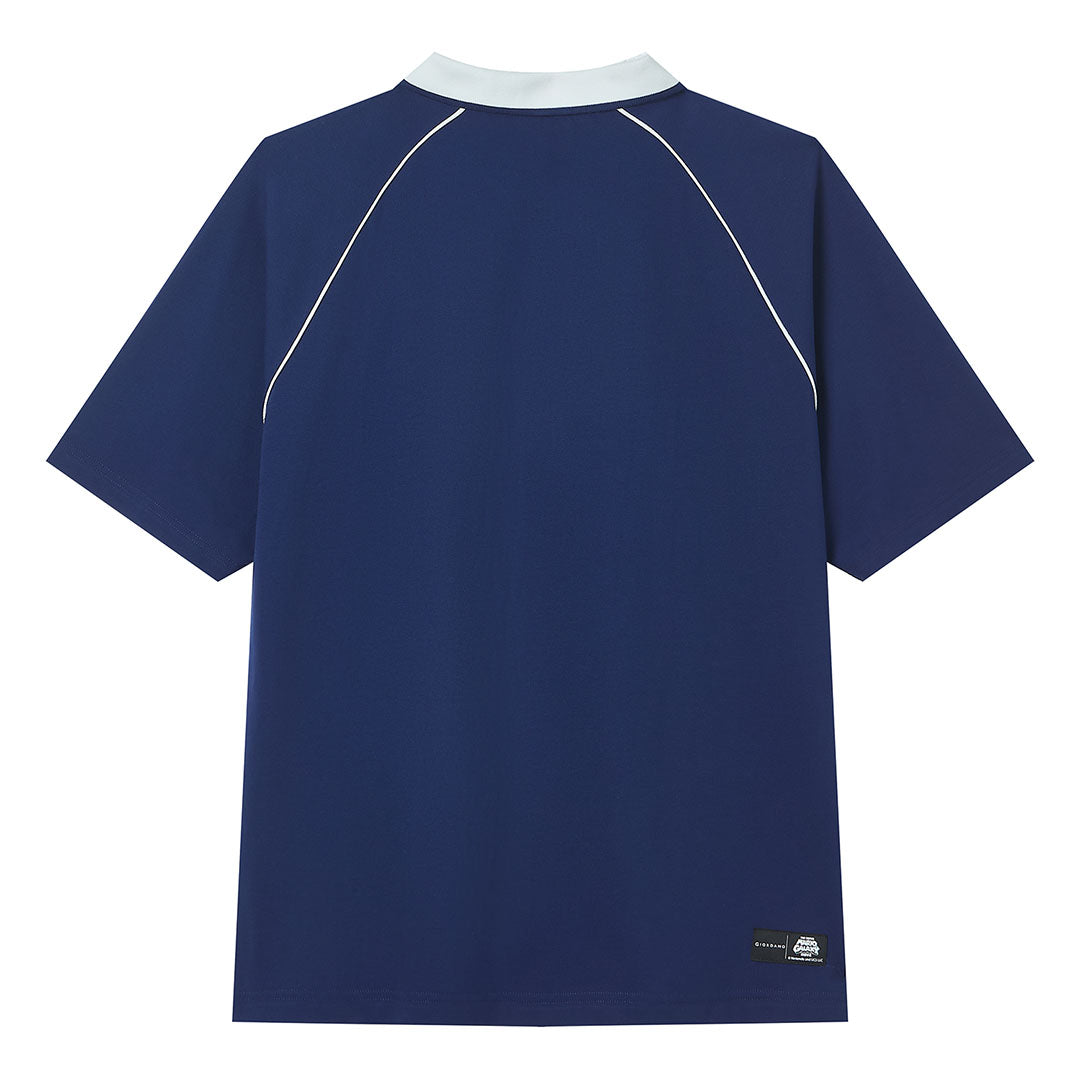 GIORDANO Men's Super Mario Cotton Pique Raglan Sleeve Relax Embroidery Bold Polo (01016150)