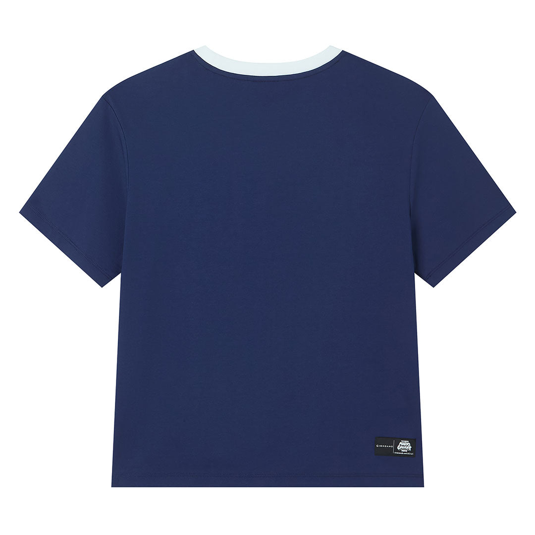 GIORDANO Women's Super Mario Cotton Polyester Crew Neck Short Sleeve Boyfriend Print Tee (05396302)
