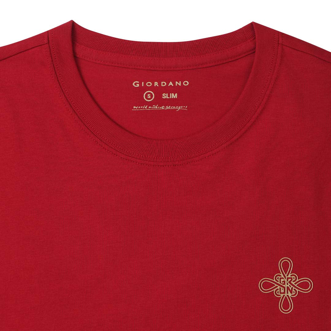 GIORDANO Men's Slim Fit CNY Printed Tee (01096256)