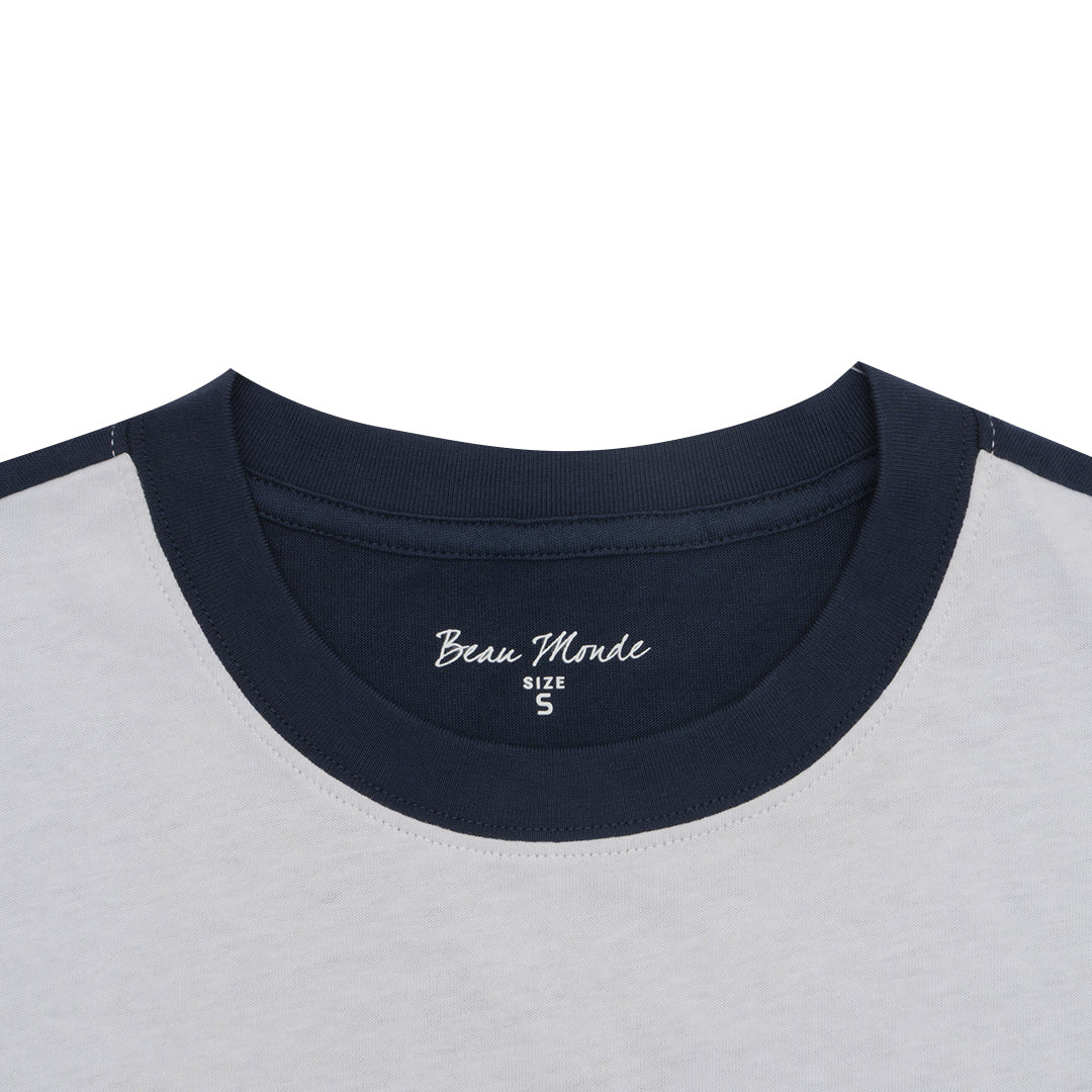 GIORDANO Men's Beau Monde Cotton Jersey Crew Neck Contrasting Color Tee (13024208)