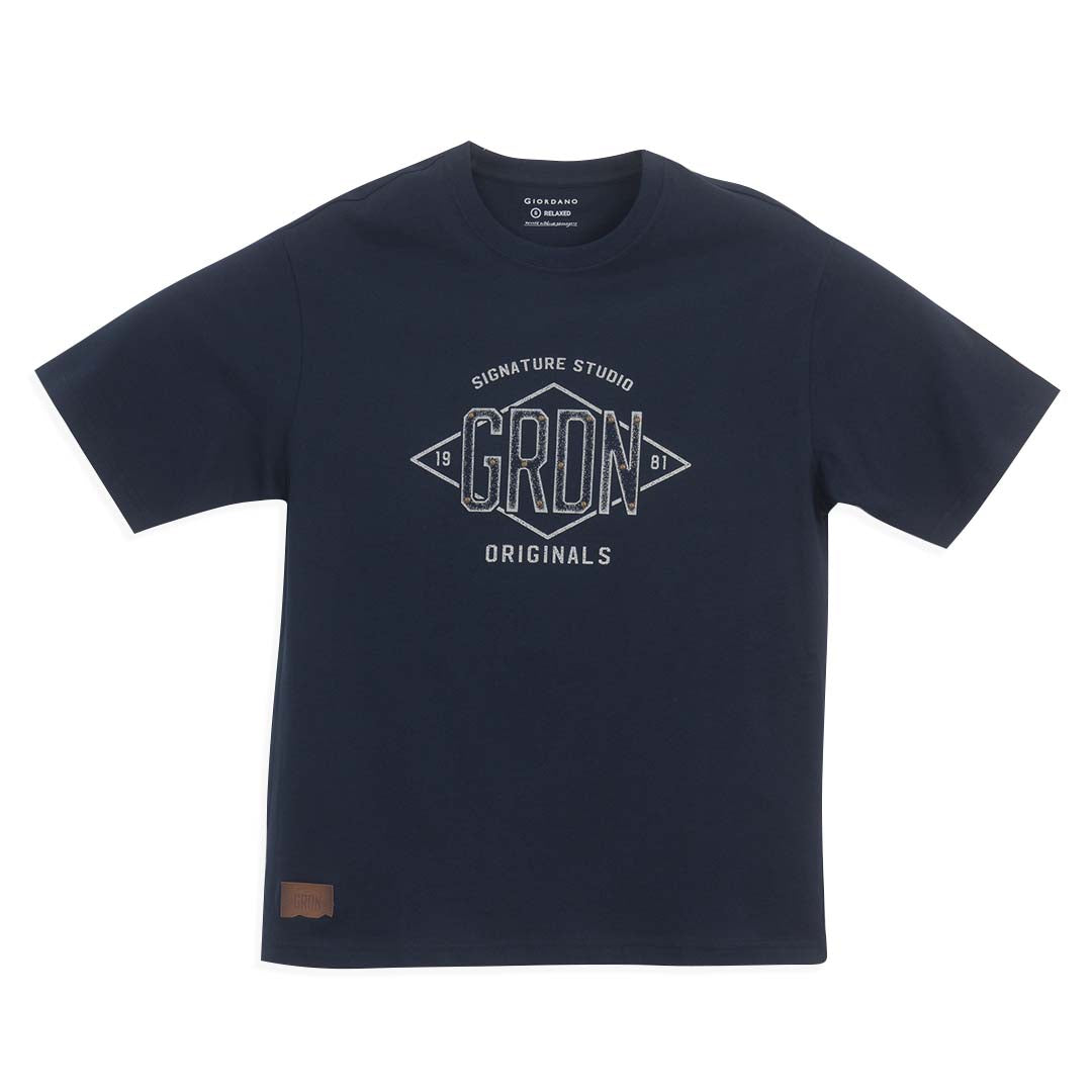 GIORDANO Men's Cotton Jersey Relax Fit Printed Tee (01096272)