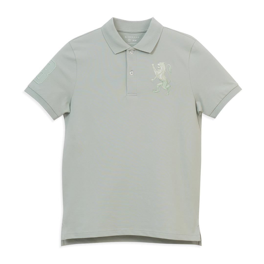 GIORDANO Men's 3D Lion Slim Fit Polo (01016222)