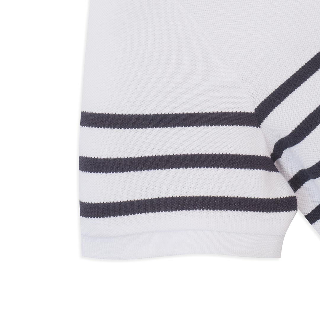 GIORDANO Women's Pique Knit Collar Slim Fit Stripe Polo (05316230)