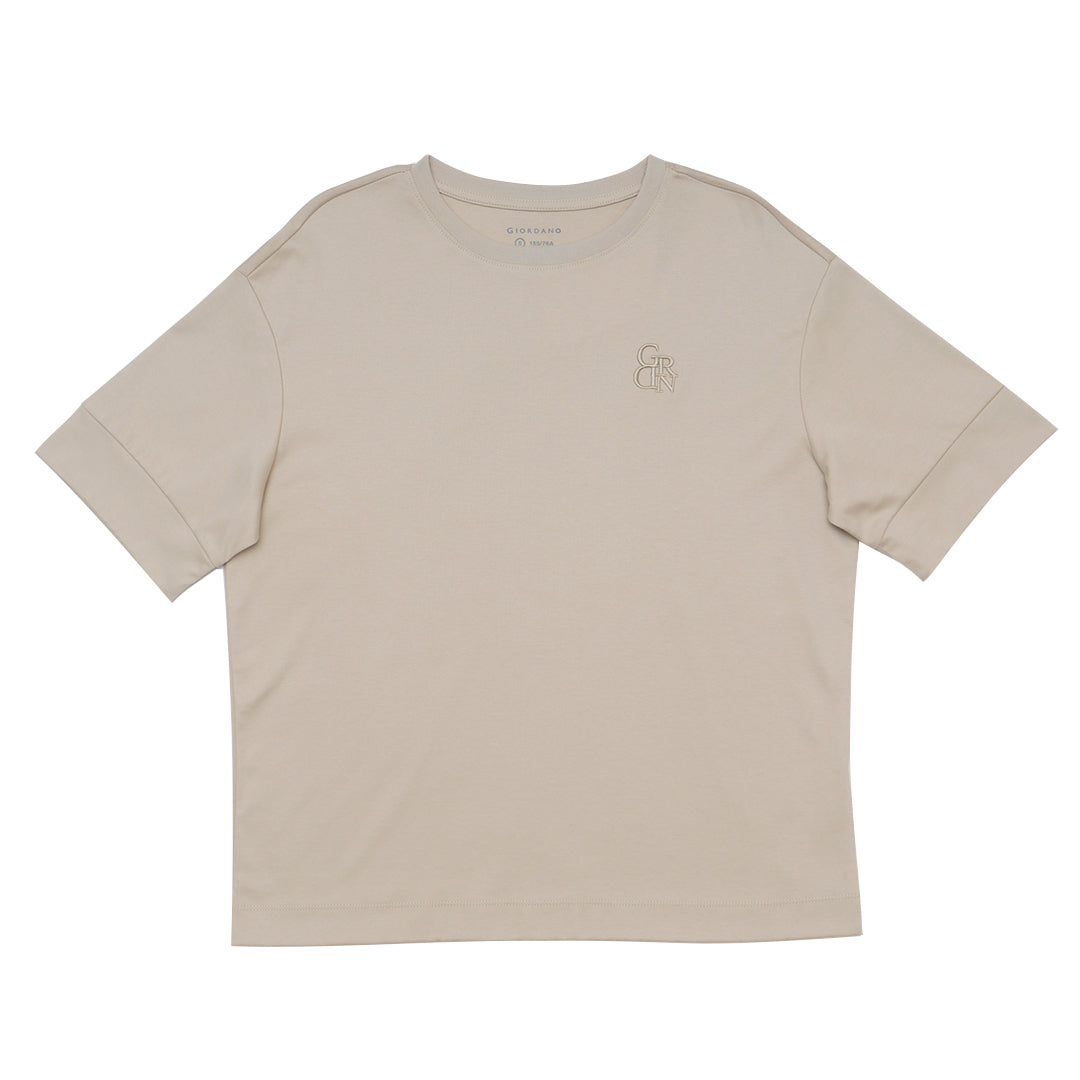 GIORDANO Women's Liquid Touch Embroidered Loose Fit Tee (05325219)