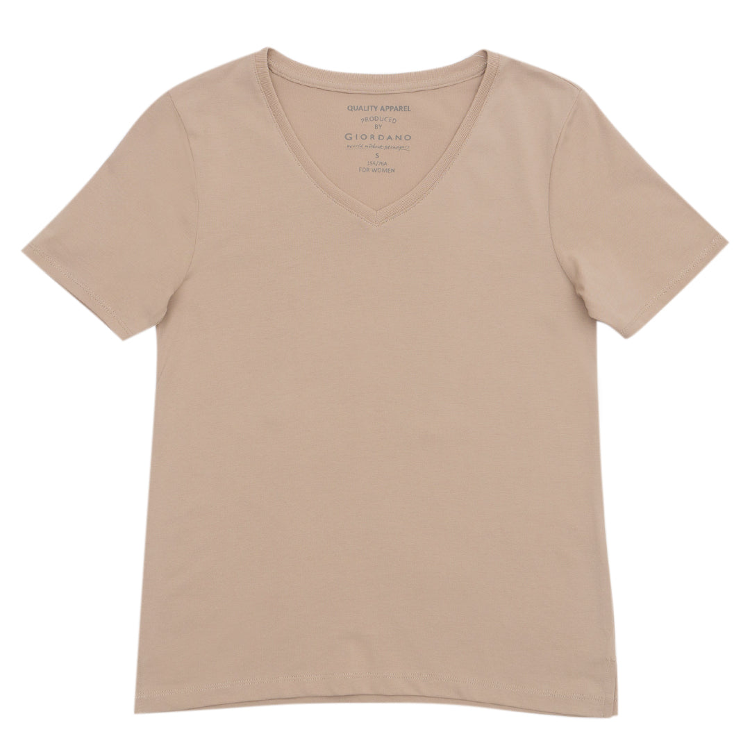 GIORDANO Women's Cotton Jersey V-Neck Tee (05325248)