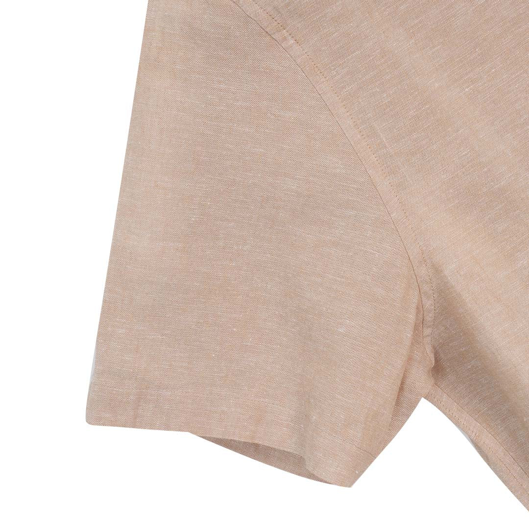 GIORDANO Men's Small Frog Linen Cotton Poplin Short Sleeves Slim Fit Shirt (01046210)