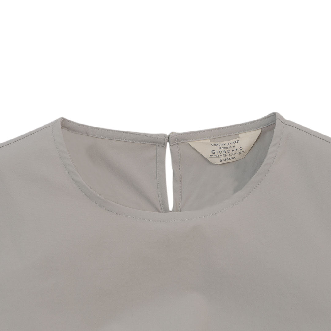 GIORDANO Women's Nylon Spandex Round Neck Comfort Fit Elastic Waist Dress (05466208)