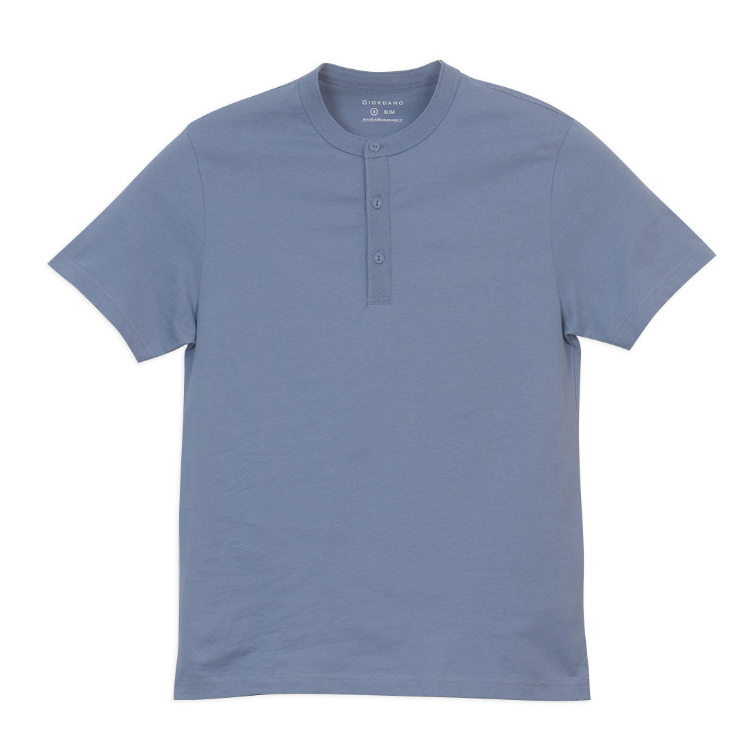GIORDANO Men's Henley Short Sleeve Slim Fit Tee (01026241)