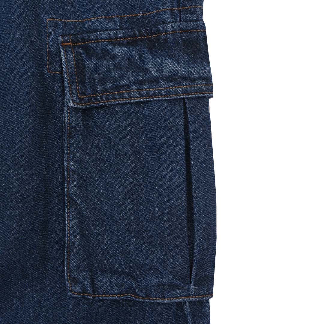 GIORDANO Men's Cotton Denim Mid Rise Relax Fit Cargo Jeans (01115043)