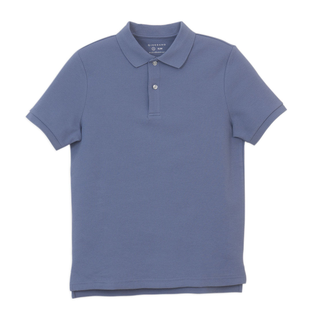GIORDANO Men's Stretch Slim Fit Waffle Polo (01016295)
