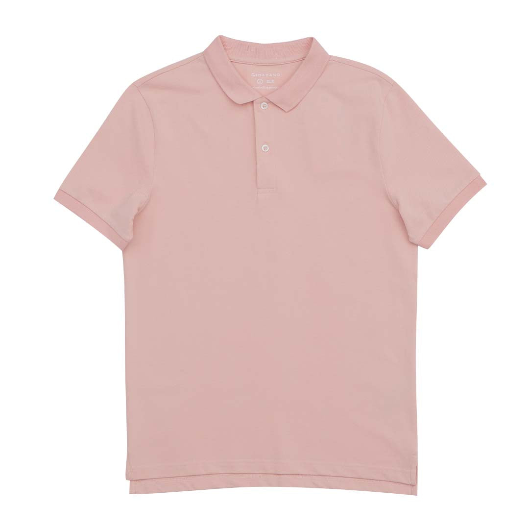 GIORDANO Men's Cotton Lycra Solid Polo (01015317)