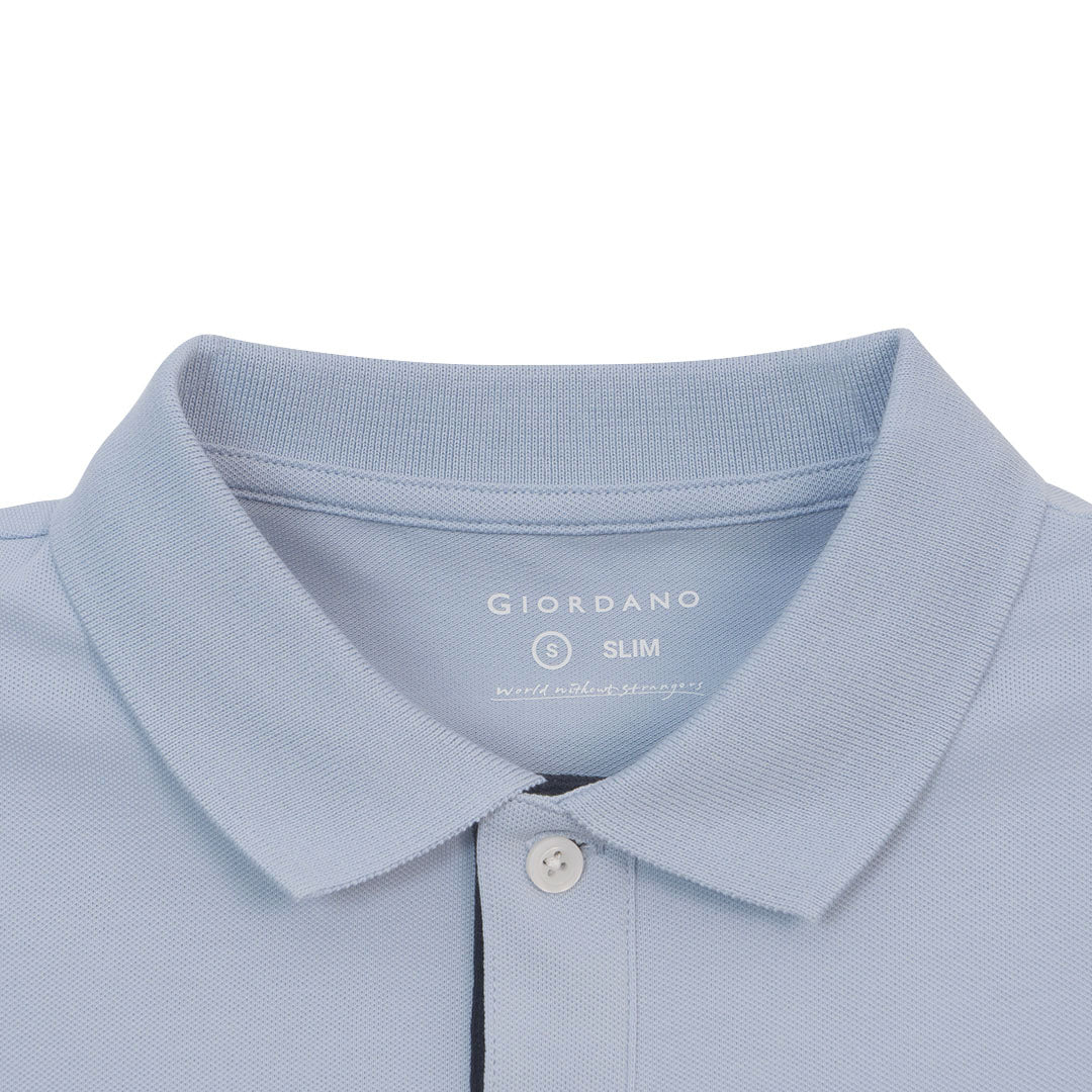 GIORDANO Men's Cotton Lycra Pique Short Sleeve Embroidery Bold Polo (01016191)