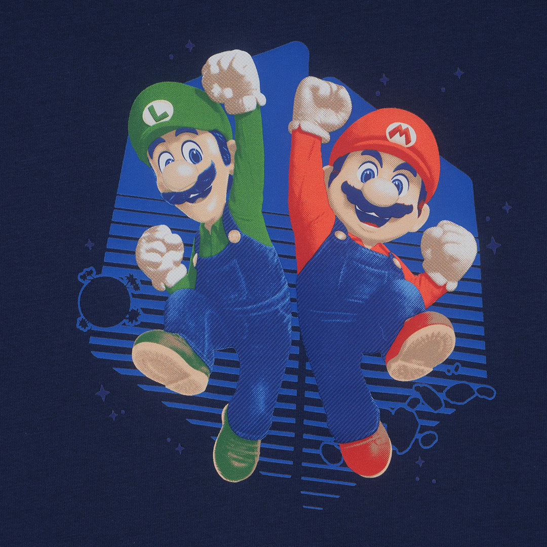 GIORDANO Men's Super Mario Cotton Polyester Crew Neck Short Sleeve Relax Print Tee (01096359)