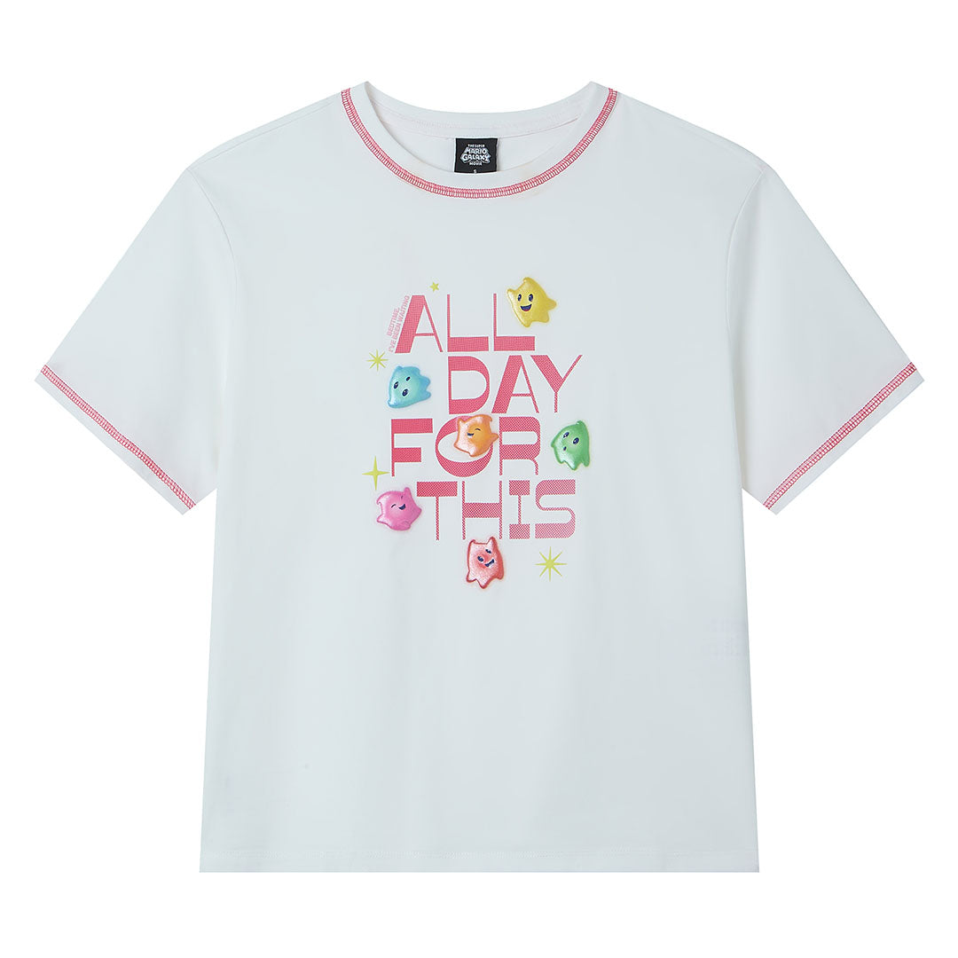 GIORDANO Women's Super Mario Cotton Polyester Crew Neck Short Sleeve Boyfriend Print Tee (05396304)