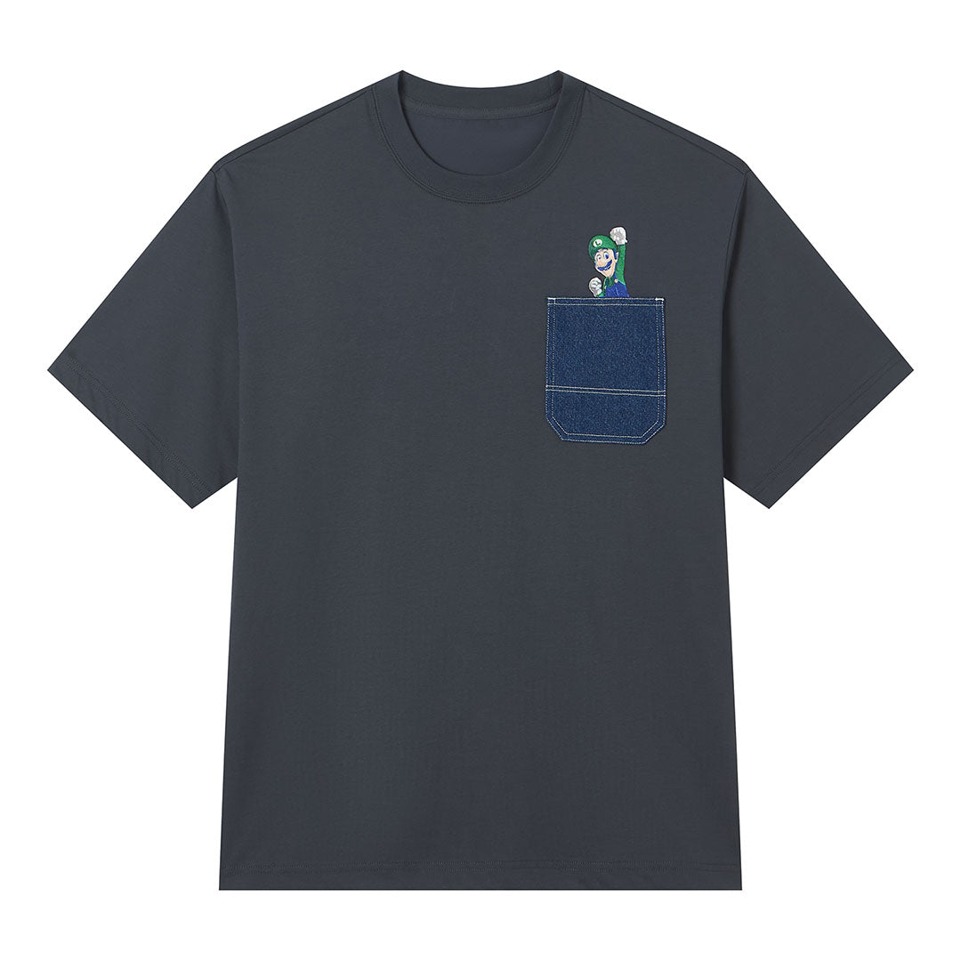 GIORDANO Men's Super Mario Cotton Polyester Crew Neck Short Sleeve Relax Print Tee (01096355)