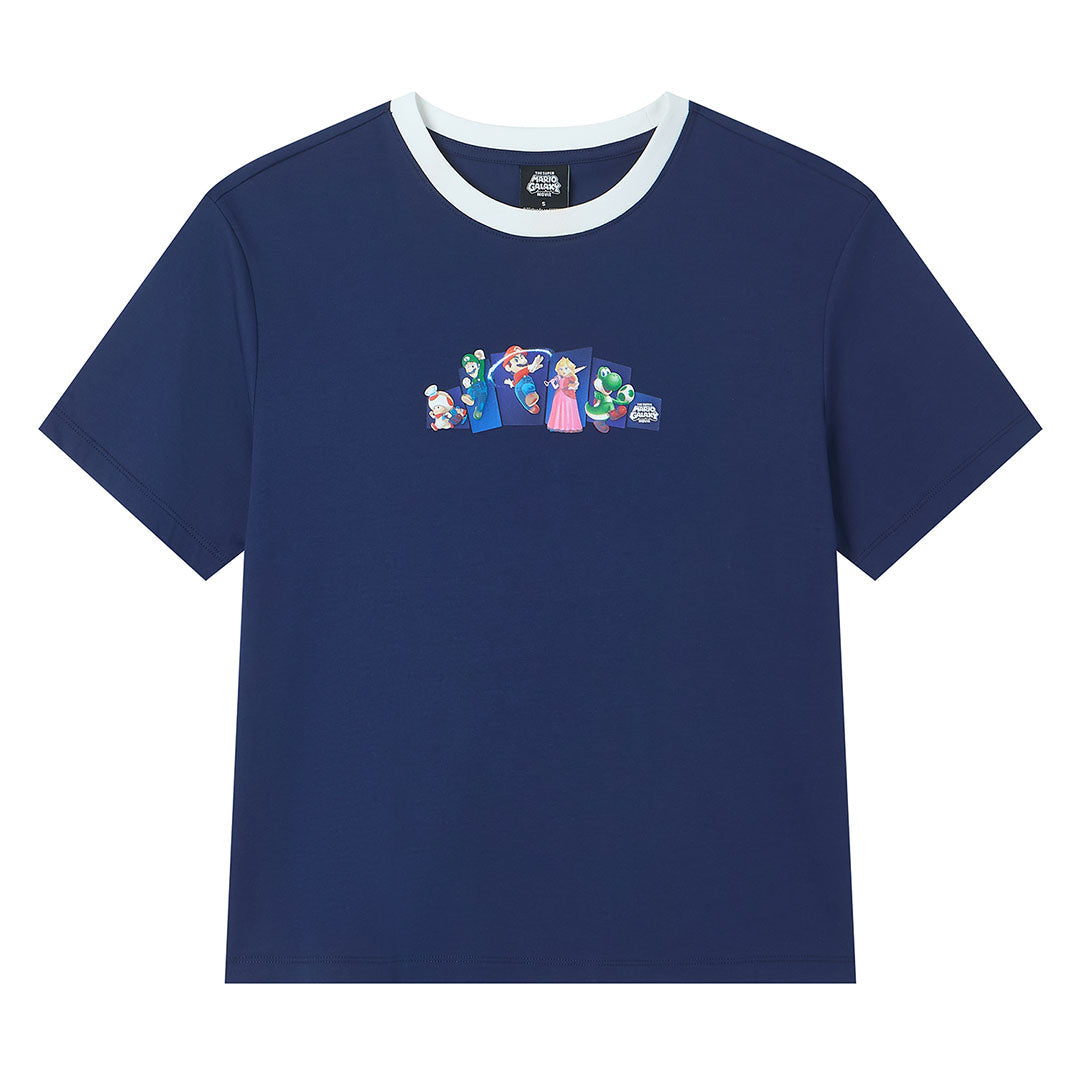 GIORDANO Women's Super Mario Cotton Polyester Crew Neck Short Sleeve Boyfriend Print Tee (05396302)