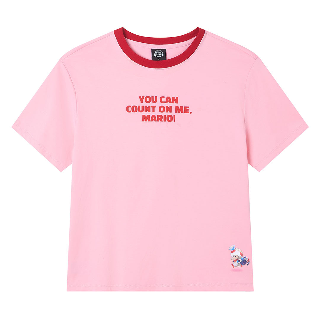 GIORDANO Women's Super Mario Cotton Polyester Crew Neck Short Sleeve Boyfriend Print Tee (05396305)