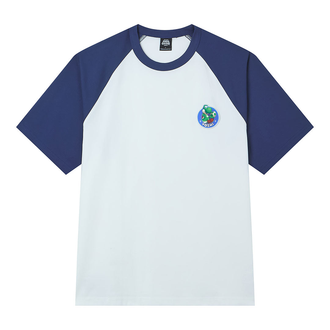 GIORDANO Men's Super Mario Cotton Polyester Crew Neck Raglan Sleeve Relax Print Tee (01096357)