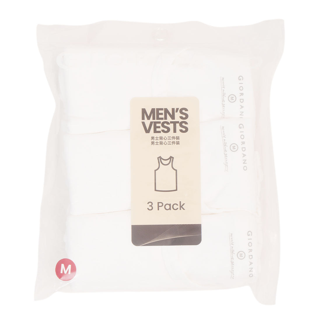 GIORDANO Men's 3-in-a-Pack Slim Fit Tank Top (01246025)