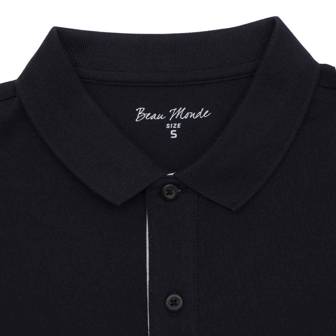 GIORDANO Men's Beau Monde Cotton Lycra Pique loose Fit Solid Polo (13014313)