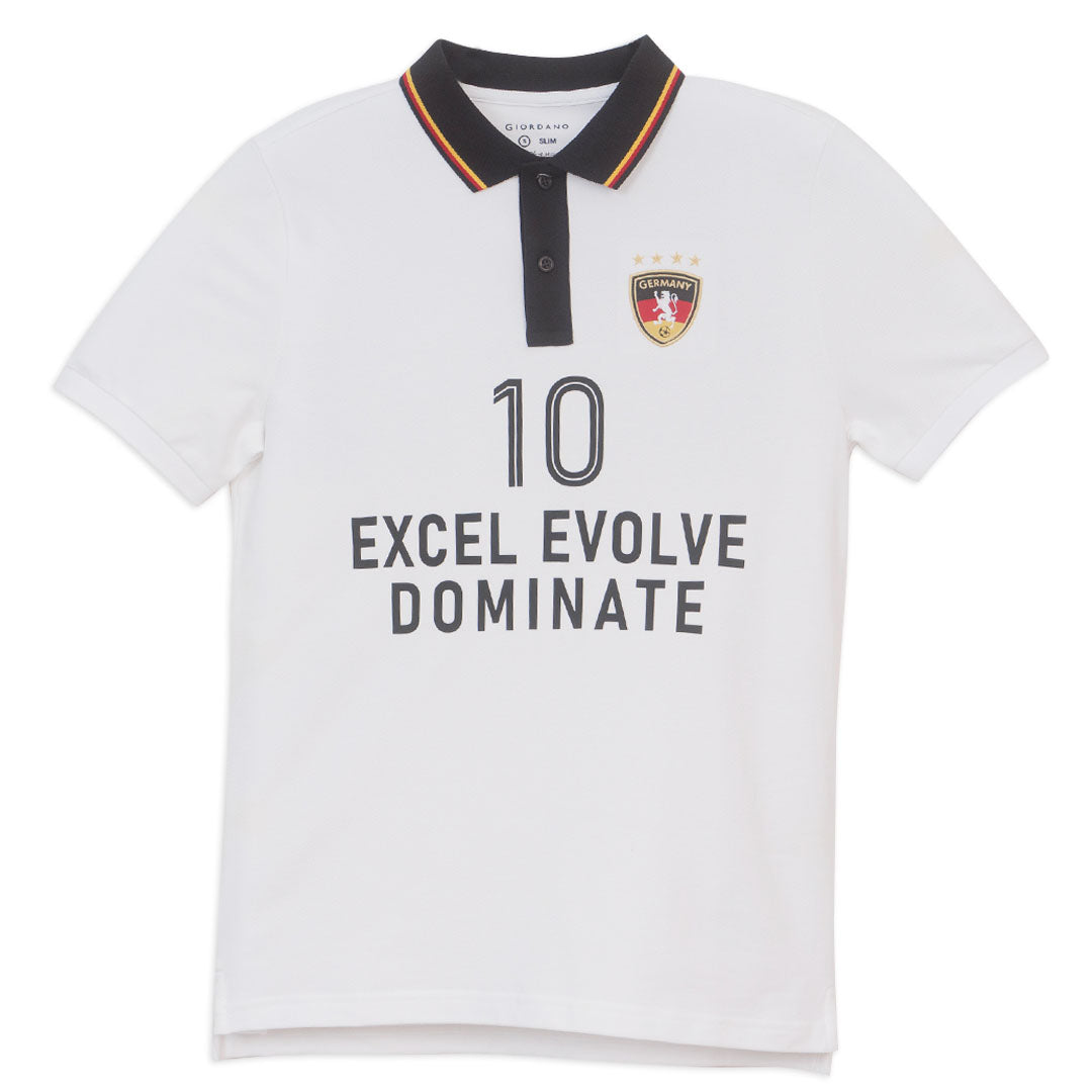 GIORDANO Men's Cotton Lycra Short Sleeve Embroidery World Cup Polo (01016176)