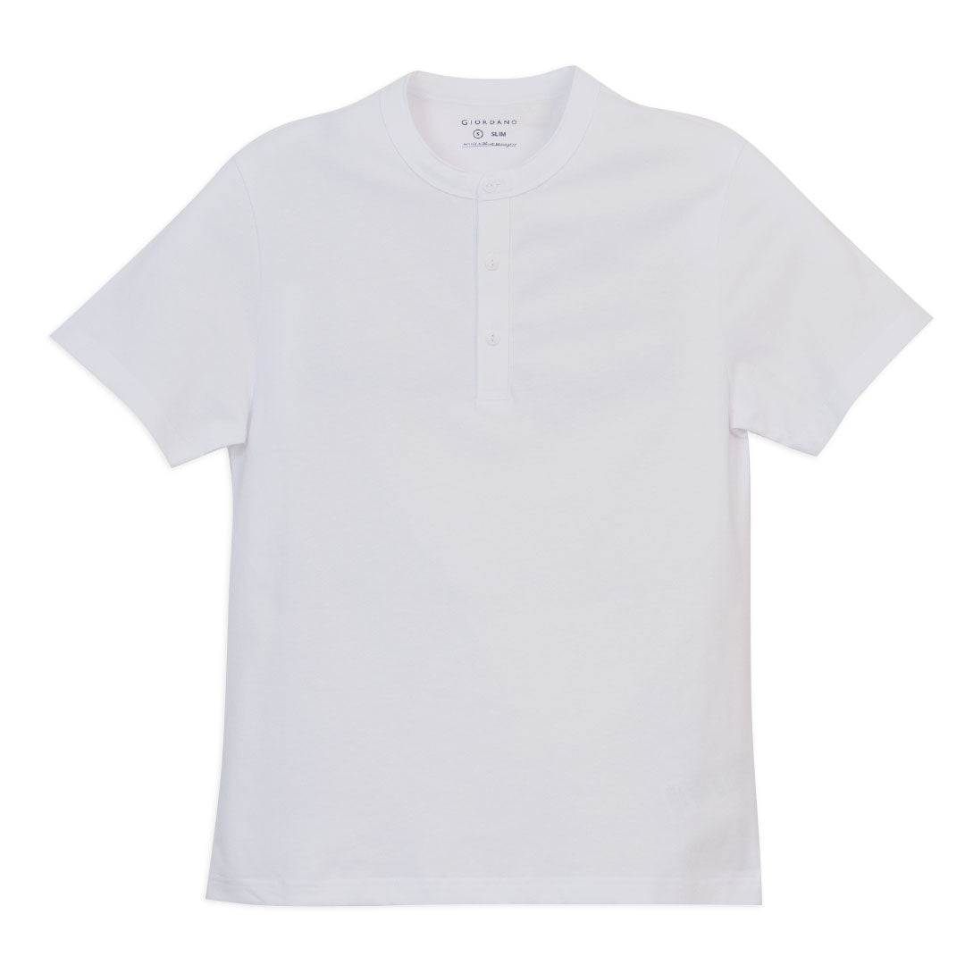 GIORDANO Men's Henley Short Sleeve Slim Fit Tee (01026241)