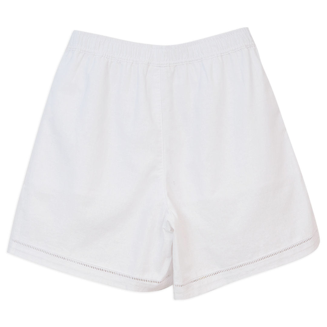 GIORDANO Women's Linen Cotton Plain Weave High Waist Relax Fit Shorts (05406209)