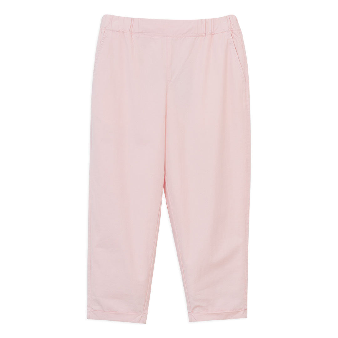 GIORDANO Women's Cotton Twill Mid Rise Relax Tapered Fit Audrey Pants (05425256)