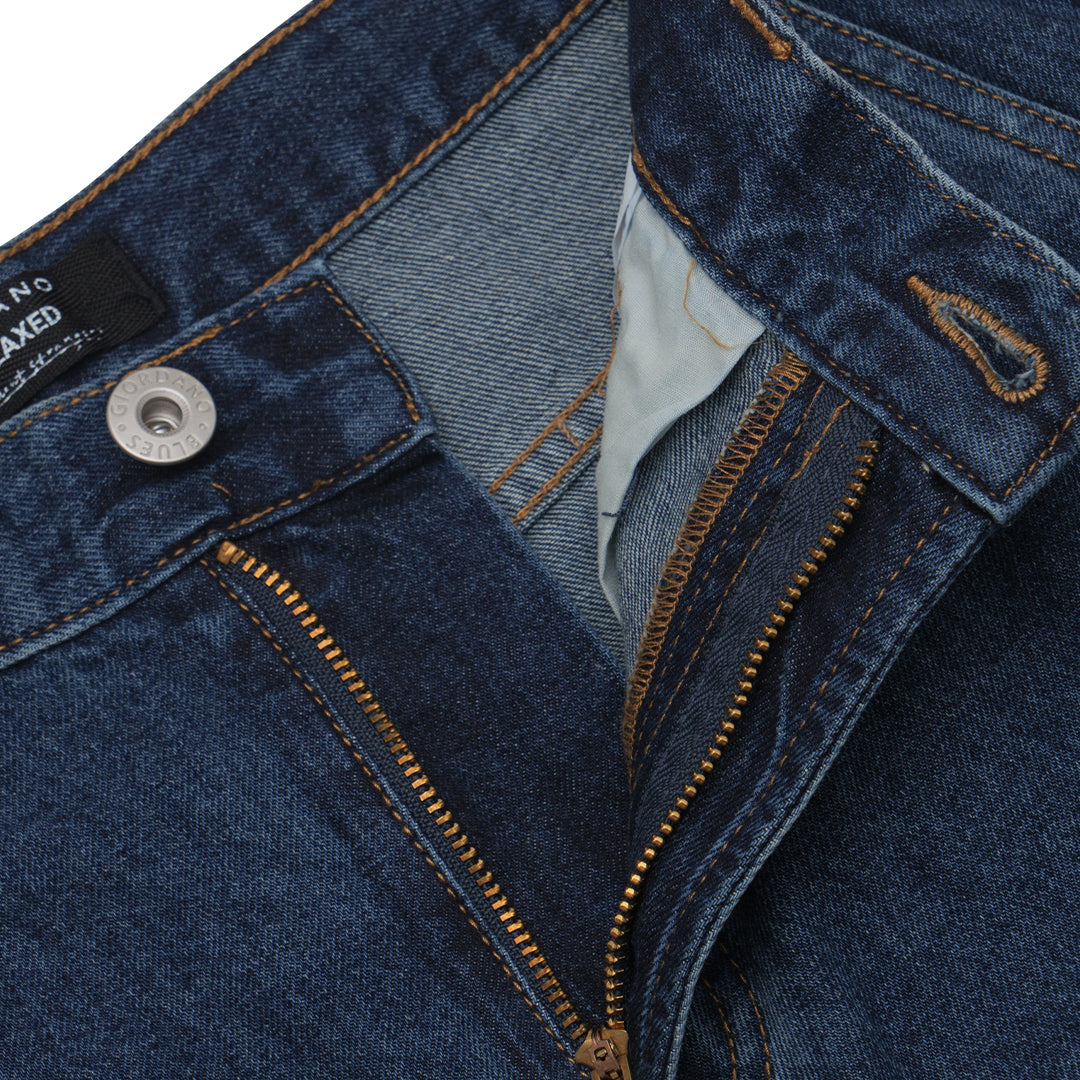 GIORDANO Men's Cotton Denim Mid Rise Relax Fit Cargo Pants (01115030)