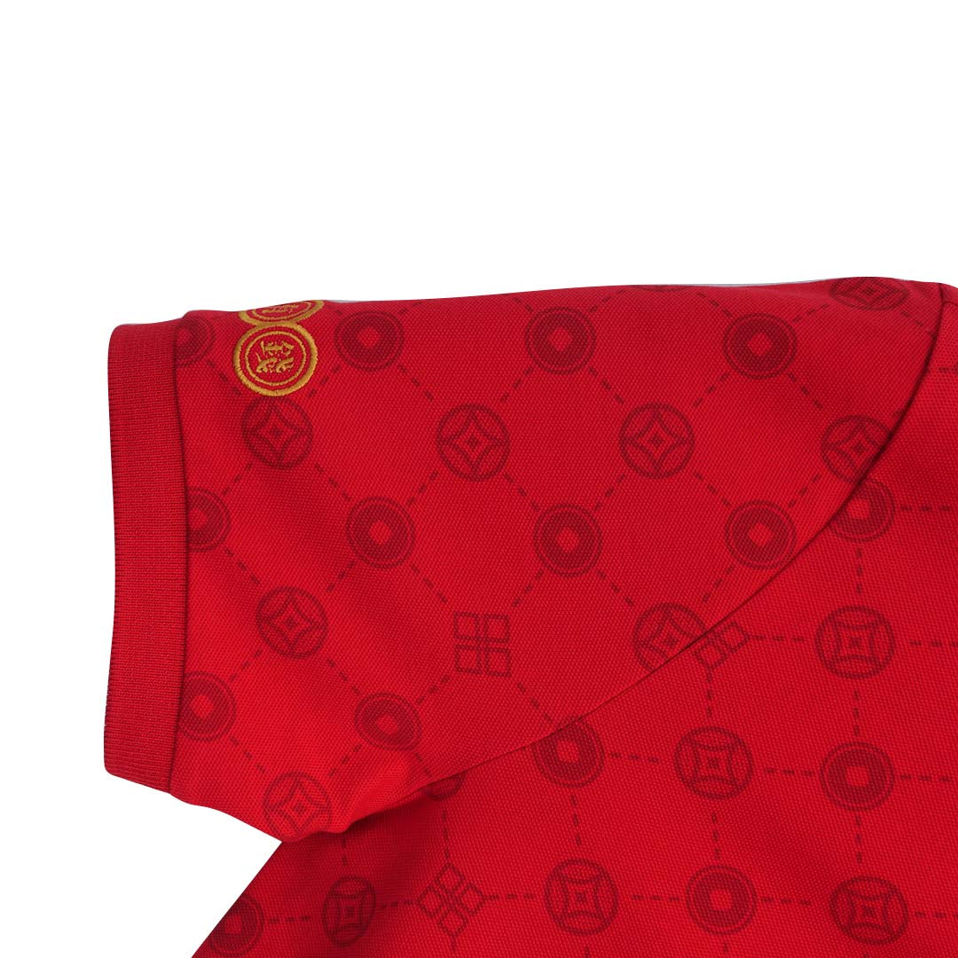 GIORDANO Men's Napolean CNY All Over Print Slim Fit Polo (01016201)