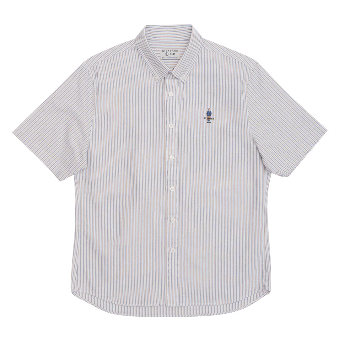 GIORDANO Men's Classic Man Short Sleeves Oxford Shirt (01045294)