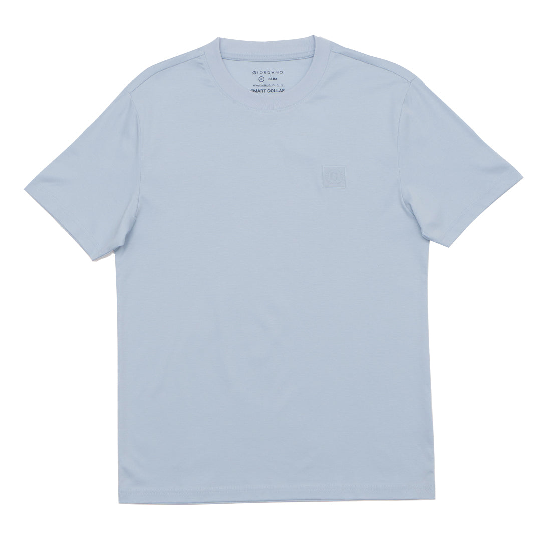 GIORDANO Men's Mulberry Silk Blend Emblem Crew Neck Tee (01025215)