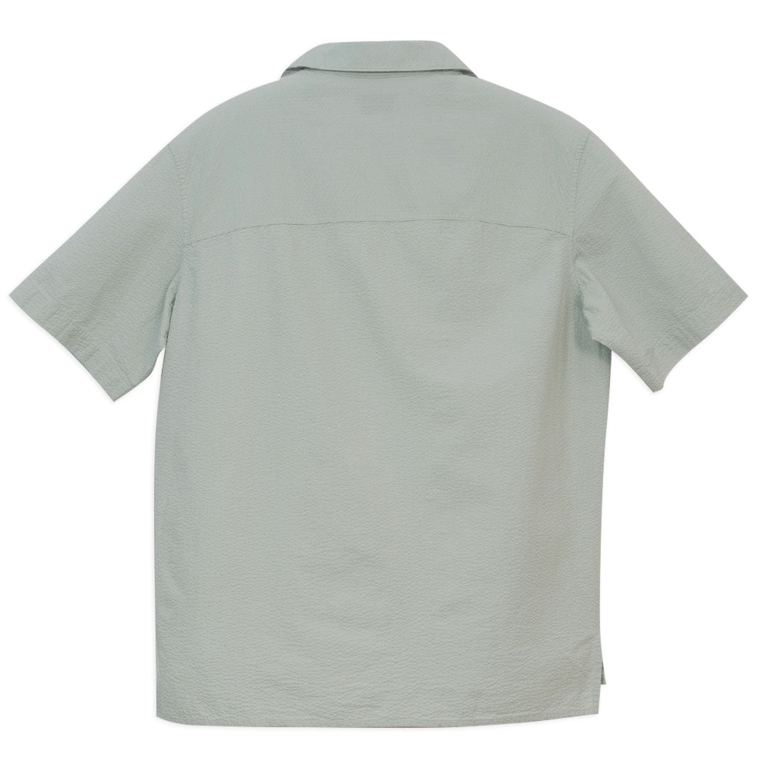 GIORDANO Men's Seersucker Short Sleeves Relax Fit Garment Wash Shirt (01046240)