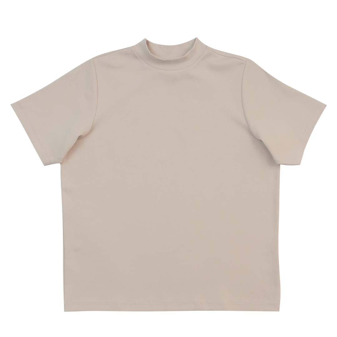 GIORDANO Women's Cotton Spandex Mock Neck Comfort Fit Tee (05325277)