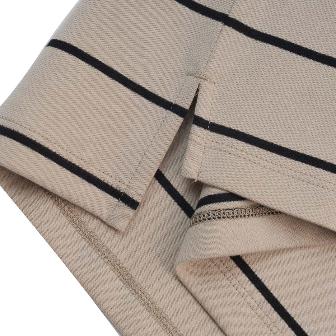 GIORDANO Women's Cotton Polyester Crew Neck Comfort Fit Stripe Tee (05325272)