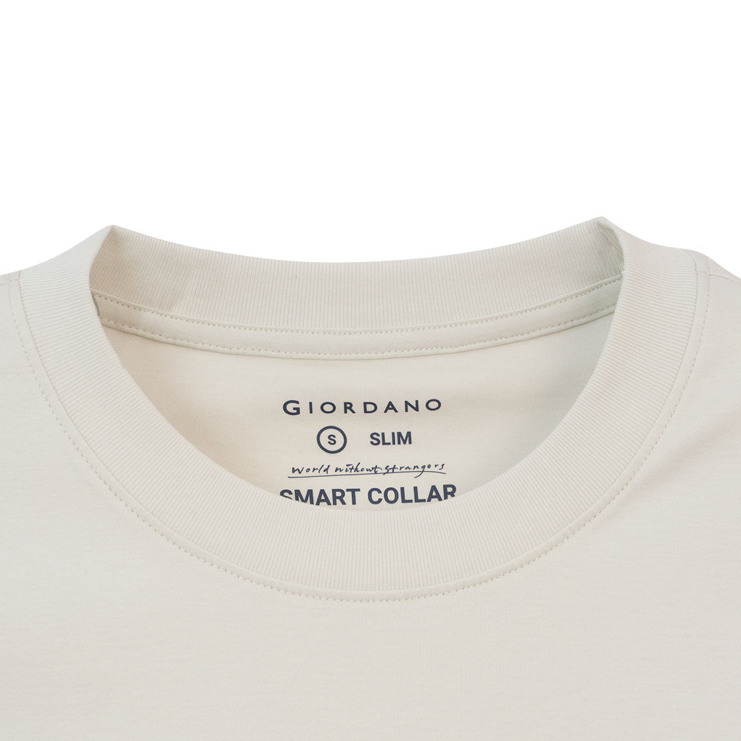 GIORDANO Men's Mulberry Silk Blend Slim Fit Crew Neck Tee (01026215)