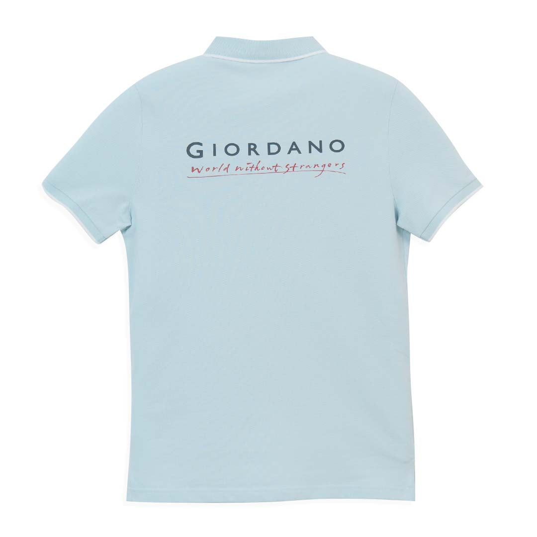 GIORDANO Men's Cotton Lycra Tapered Fit Solid Polo (01010250)