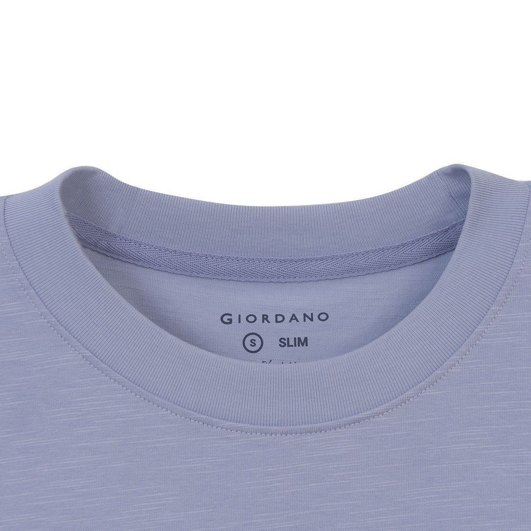 GIORDANO Men's Cotton Polyester Jersey Crew Neck Slim Fit Tee (01026211)