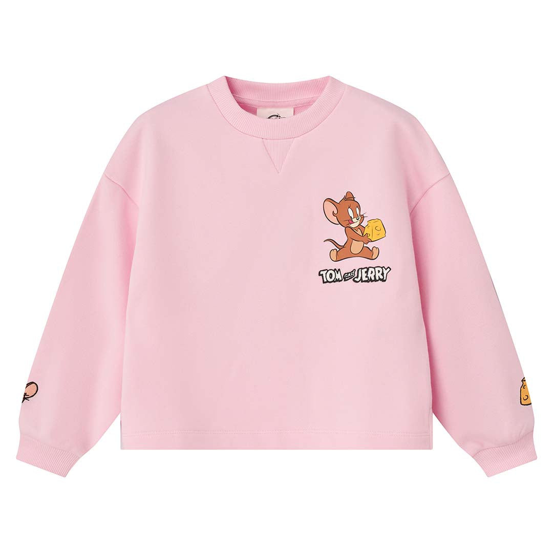 GIORDANO Junior Girl's Tom and Jerry  French Terry Relax Fit Printed Sweatshirt (03386608)