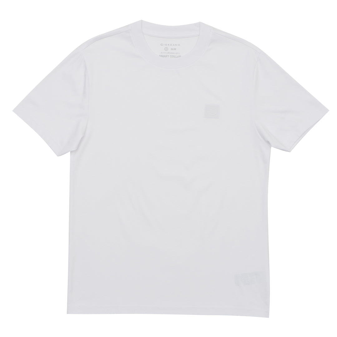 GIORDANO Men's Mulberry Silk Blend Emblem Crew Neck Tee (01025215)