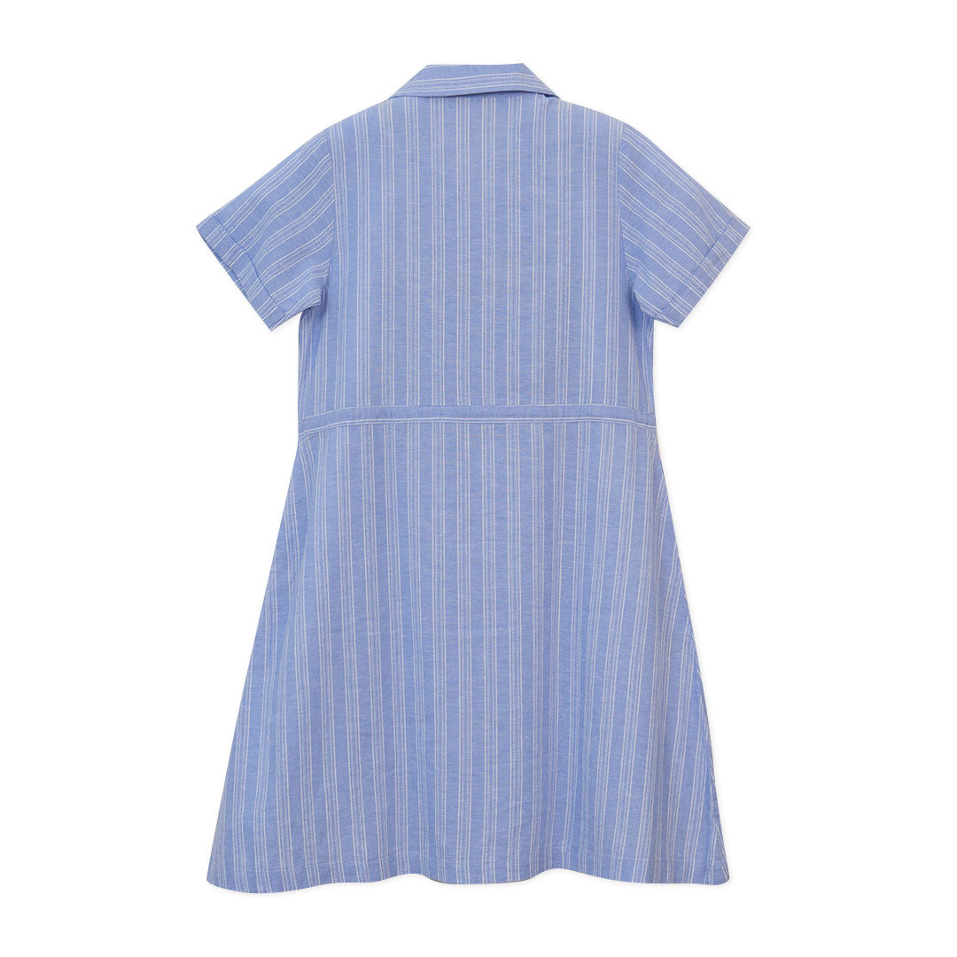 GIORDANO Women's Linen Cotton Dobby Notch Collar Short Sleeves Comfort Fit with Belt Dress (05465243)