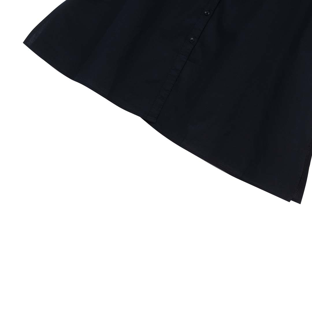 GIORDANO Women's Linen Cotton Poplin V-Neck Short Sleeves Loose Fit Front Placket Dress (05466220)