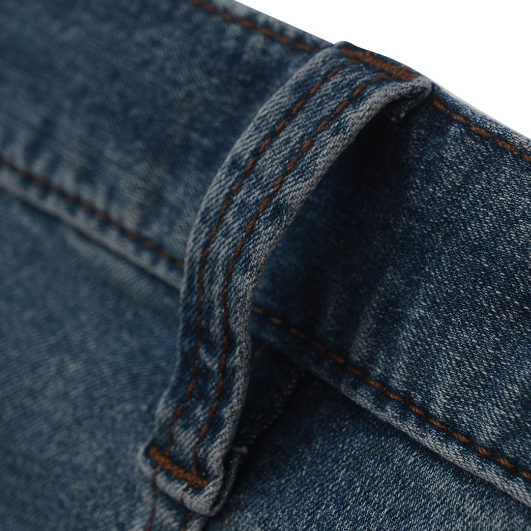 GIORDANO Men's Cotton Nylon Spandex Denim Mid Rise Relax Straight Fit Jeans (01116013)